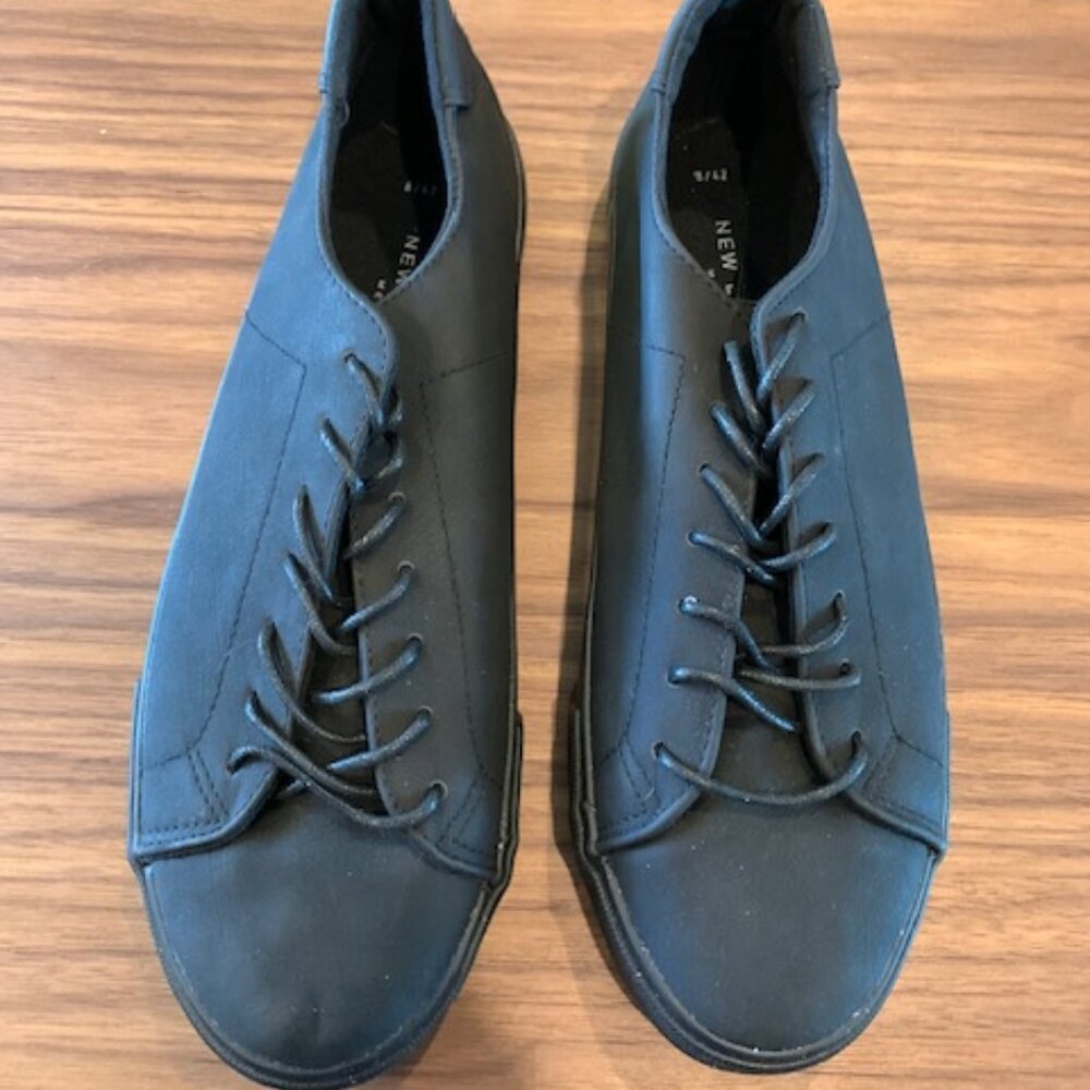 New Look Men's Black Leather Sneakers